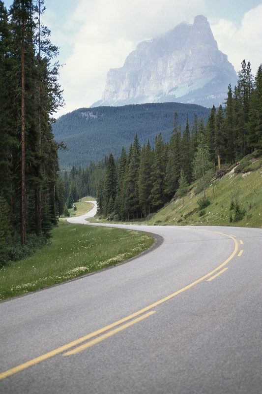 Bow Valley Parkway and Castle Mountain - Improvement District No. 9, Alberta, Canada - July 1990