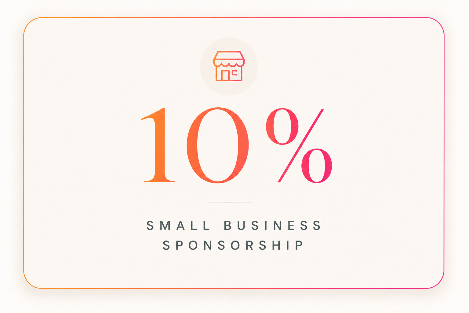 Small business sponsorship payout card showing ten percent creator commission